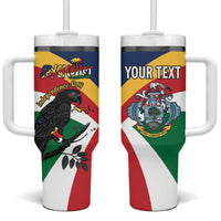 Personalized Seychelles Independence Day Tumbler With Handle Coat Of Arms Black Parrot