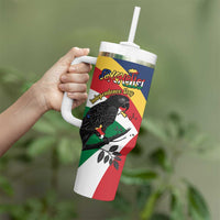 Personalized Seychelles Independence Day Tumbler With Handle Coat Of Arms Black Parrot