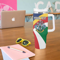 Personalized Seychelles Independence Day Tumbler With Handle Coat Of Arms Black Parrot