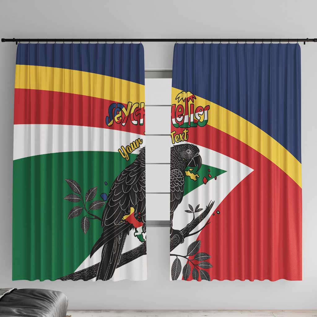 Personalized Seychelles Independence Day Window Curtain Coat Of Arms Black Parrot