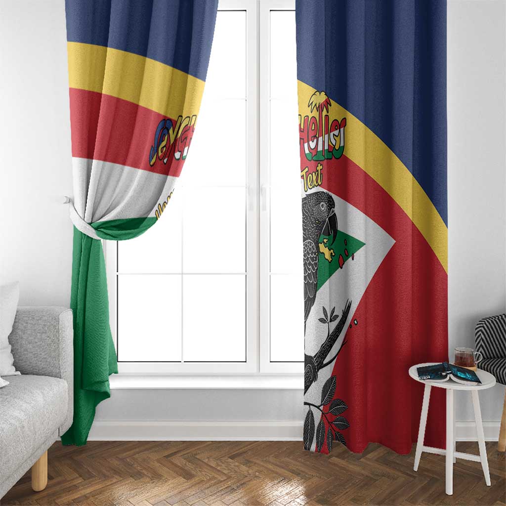 Personalized Seychelles Independence Day Window Curtain Coat Of Arms Black Parrot