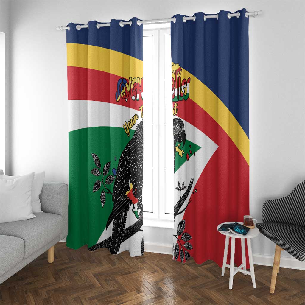Personalized Seychelles Independence Day Window Curtain Coat Of Arms Black Parrot