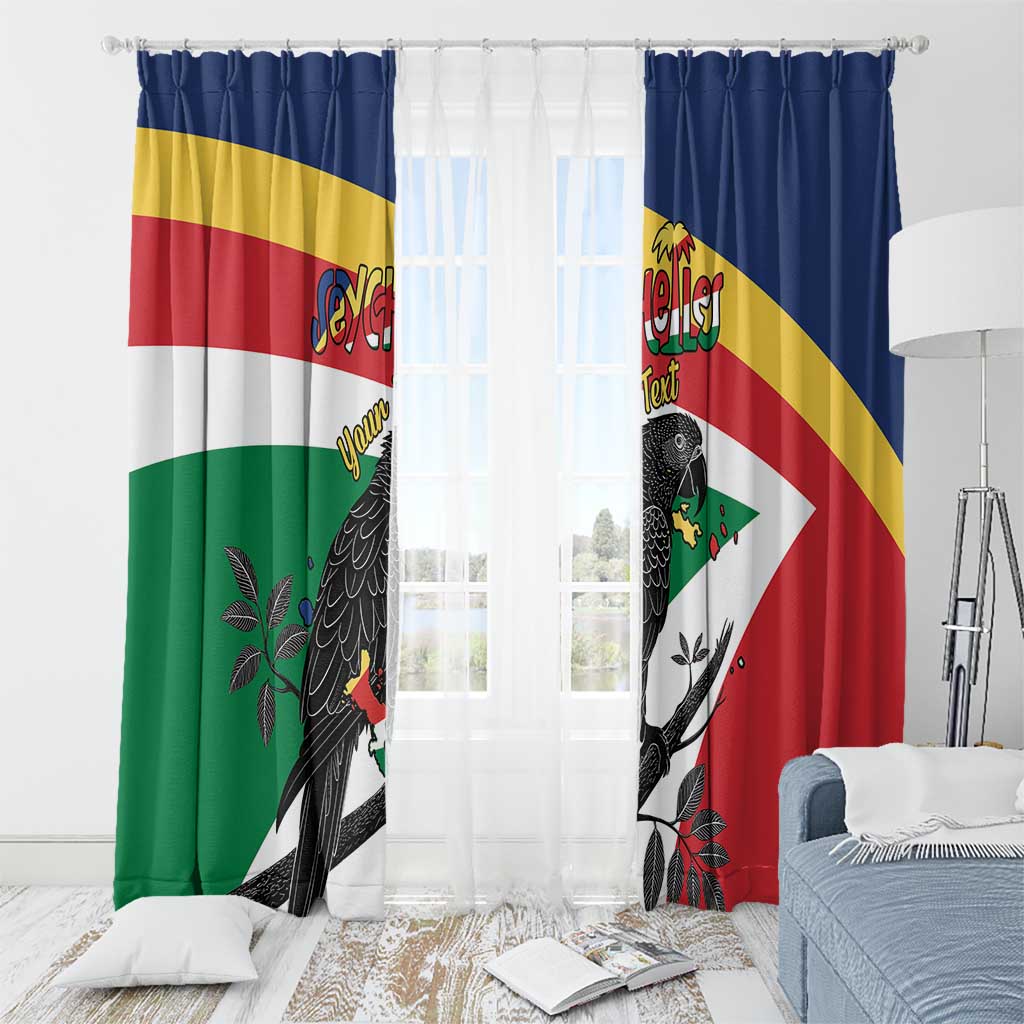 Personalized Seychelles Independence Day Window Curtain Coat Of Arms Black Parrot