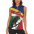 Personalized Seychelles Independence Day Women Sleeveless Polo Shirt Coat Of Arms Black Parrot