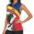 Personalized Seychelles Independence Day Women Sleeveless Polo Shirt Coat Of Arms Black Parrot