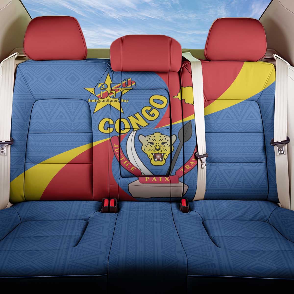 Congo-Kinshasa Back Car Seat Cover 65th Anniversary Of Independence