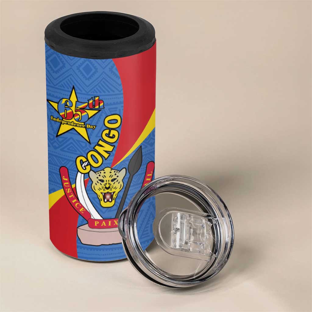 Congo-Kinshasa 4 in 1 Can Cooler Tumbler 65th Anniversary Of Independence