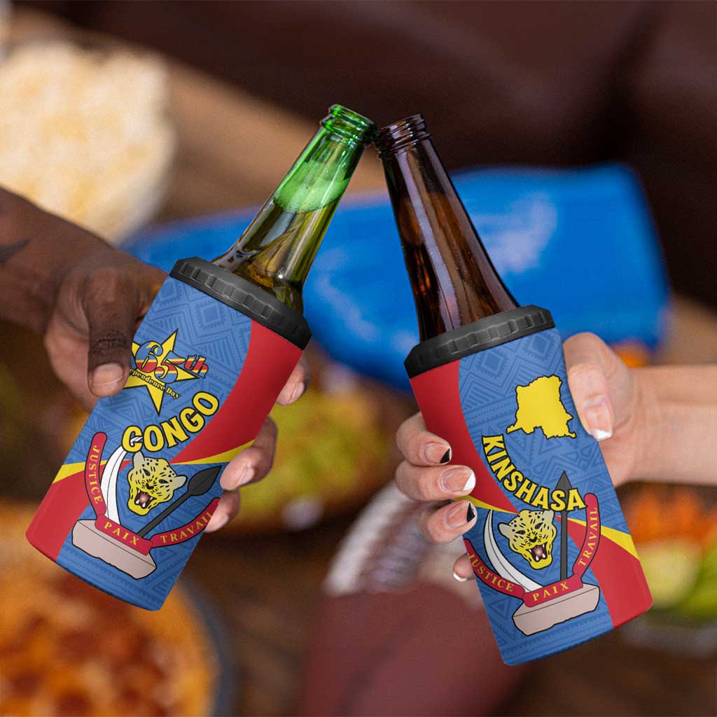 Congo-Kinshasa 4 in 1 Can Cooler Tumbler 65th Anniversary Of Independence