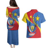 Congo-Kinshasa Couples Matching Puletasi and Hawaiian Shirt 65th Anniversary Of Independence