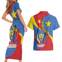 Congo-Kinshasa Couples Matching Short Sleeve Bodycon Dress and Hawaiian Shirt 65th Anniversary Of Independence