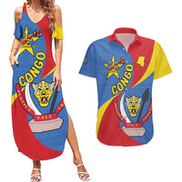 Congo-Kinshasa Couples Matching Summer Maxi Dress and Hawaiian Shirt 65th Anniversary Of Independence