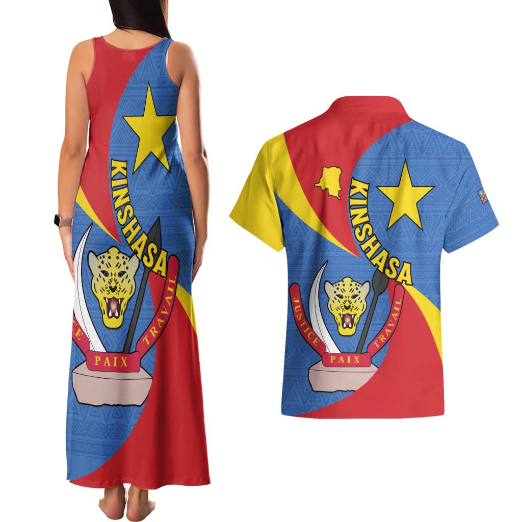 Congo-Kinshasa Couples Matching Tank Maxi Dress and Hawaiian Shirt 65th Anniversary Of Independence