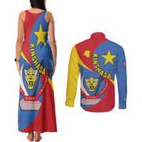 Congo-Kinshasa Couples Matching Tank Maxi Dress and Long Sleeve Button Shirt 65th Anniversary Of Independence