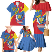 Congo-Kinshasa Family Matching Mermaid Dress and Hawaiian Shirt 65th Anniversary Of Independence