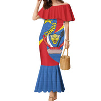 Congo-Kinshasa Family Matching Mermaid Dress and Hawaiian Shirt 65th Anniversary Of Independence