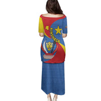 Congo-Kinshasa Family Matching Puletasi and Hawaiian Shirt 65th Anniversary Of Independence