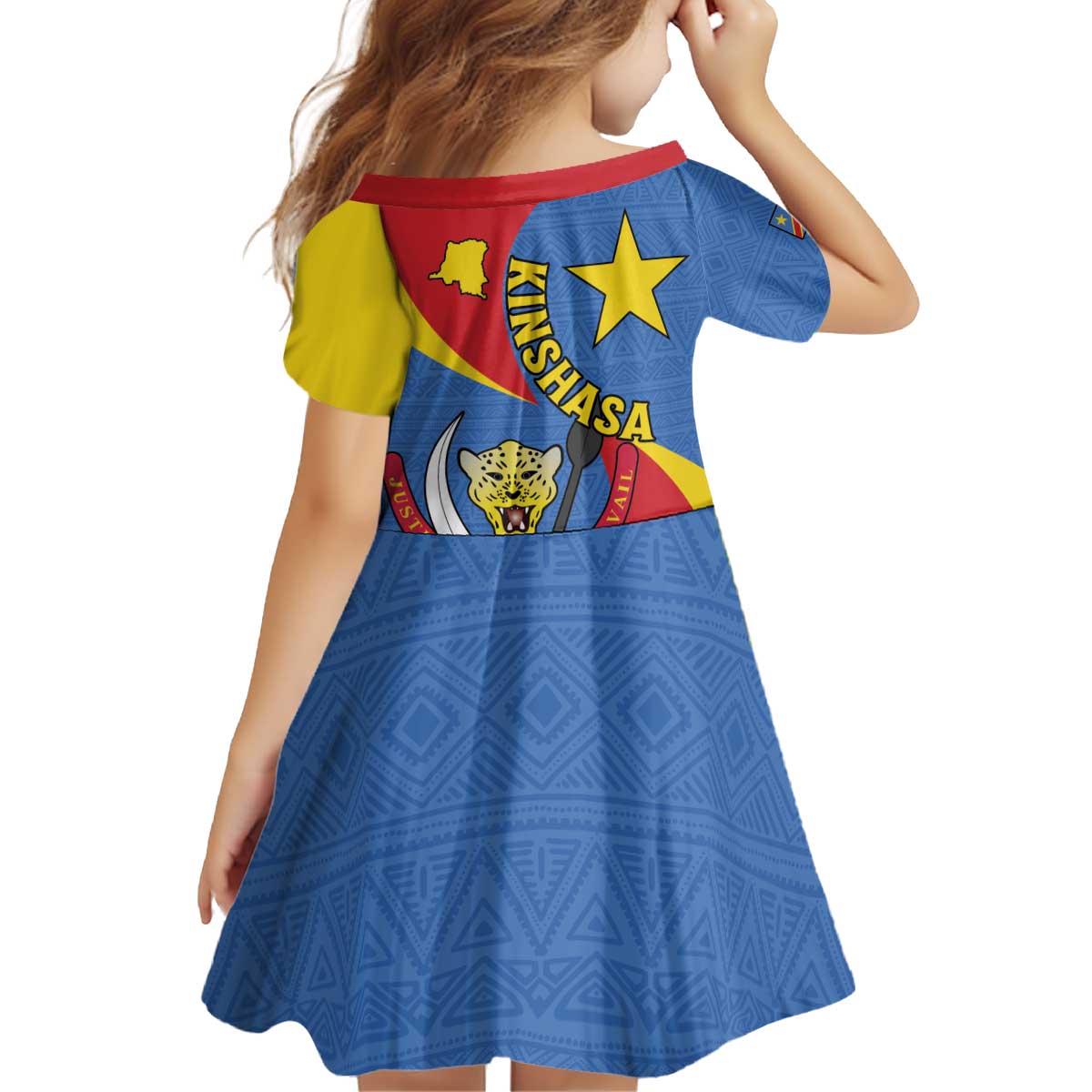Congo-Kinshasa Kid Short Sleeve Dress 65th Anniversary Of Independence
