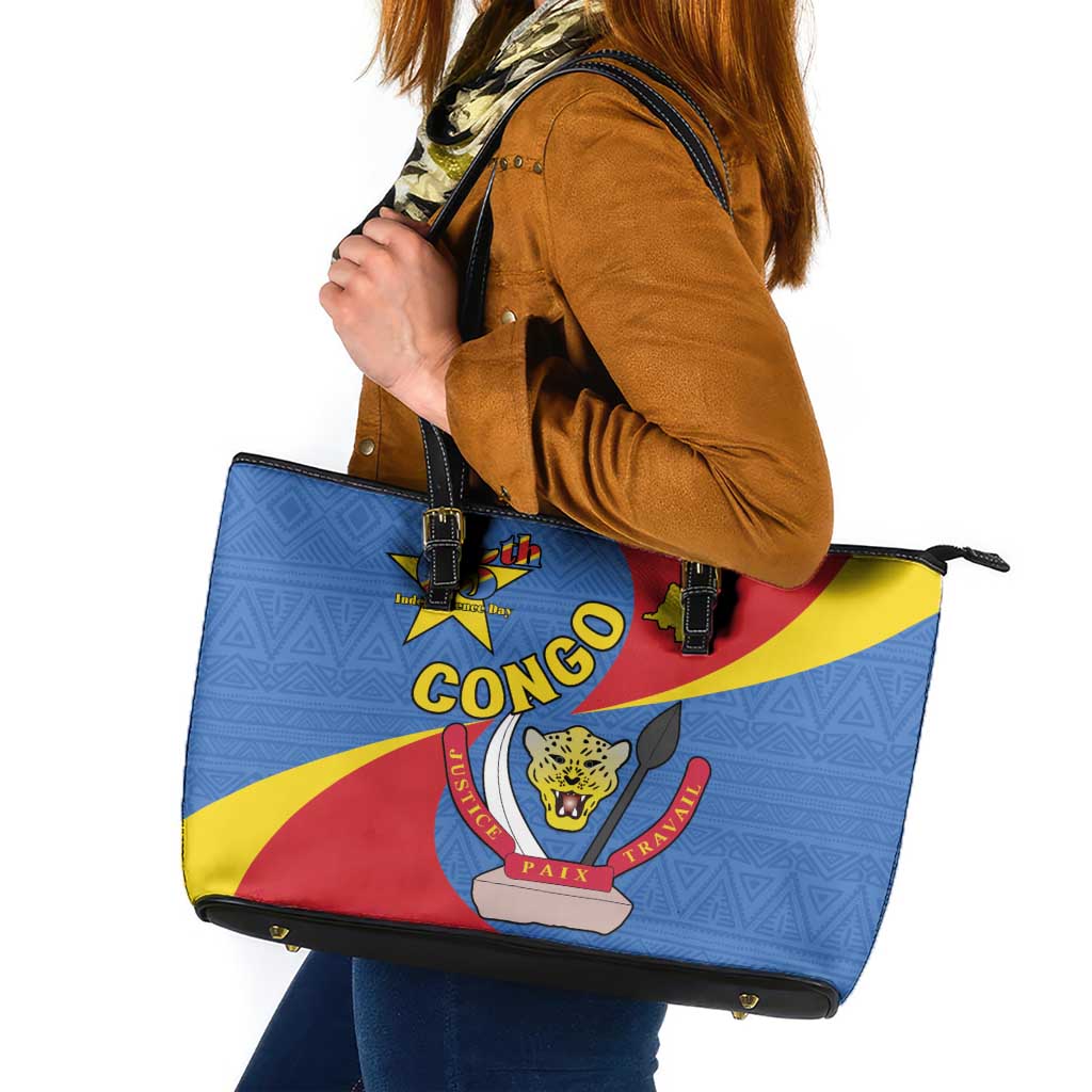 Congo-Kinshasa Leather Tote Bag 65th Anniversary Of Independence