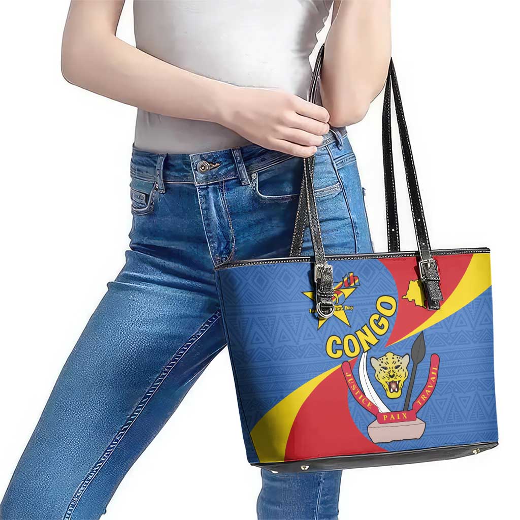 Congo-Kinshasa Leather Tote Bag 65th Anniversary Of Independence