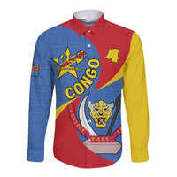 Congo-Kinshasa Long Sleeve Button Shirt 65th Anniversary Of Independence