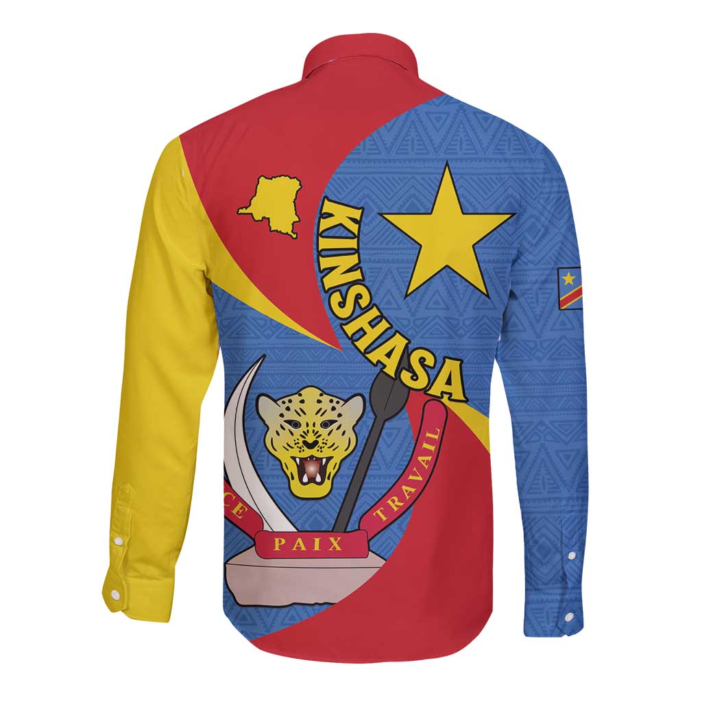 Congo-Kinshasa Long Sleeve Button Shirt 65th Anniversary Of Independence