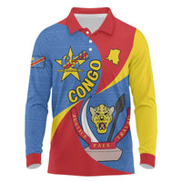 Congo-Kinshasa Long Sleeve Polo Shirt 65th Anniversary Of Independence