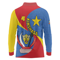 Congo-Kinshasa Long Sleeve Polo Shirt 65th Anniversary Of Independence