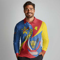 Congo-Kinshasa Long Sleeve Polo Shirt 65th Anniversary Of Independence