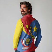 Congo-Kinshasa Long Sleeve Polo Shirt 65th Anniversary Of Independence