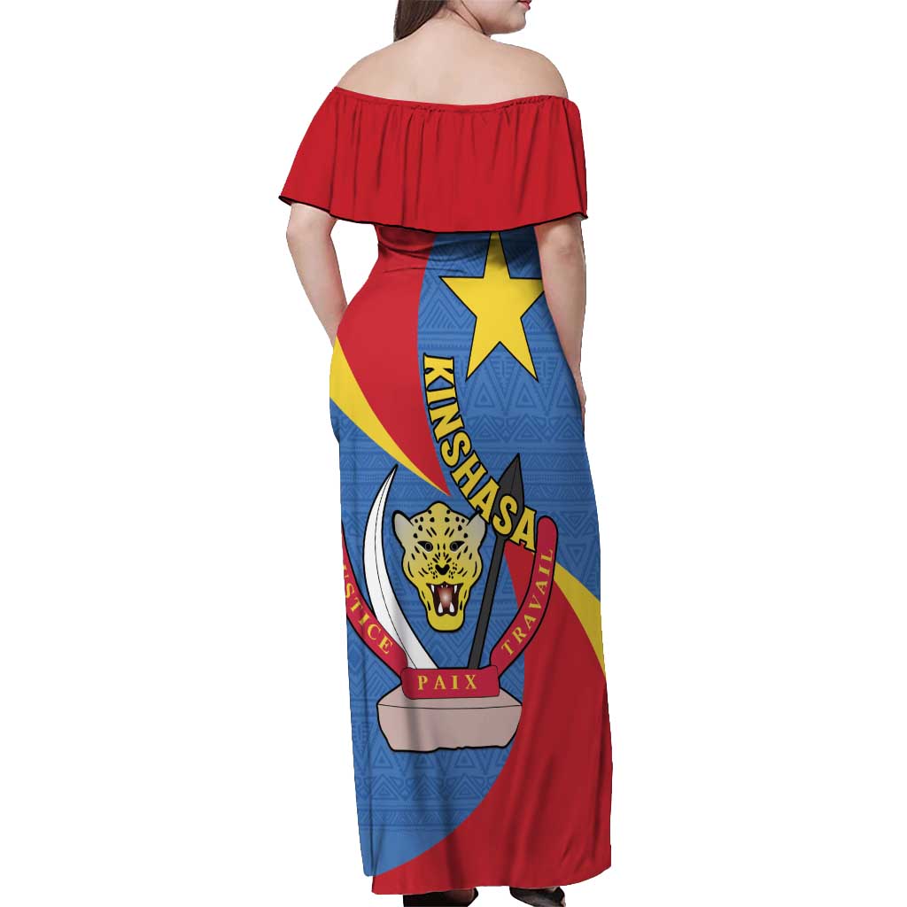 Congo-Kinshasa Off Shoulder Maxi Dress 65th Anniversary Of Independence
