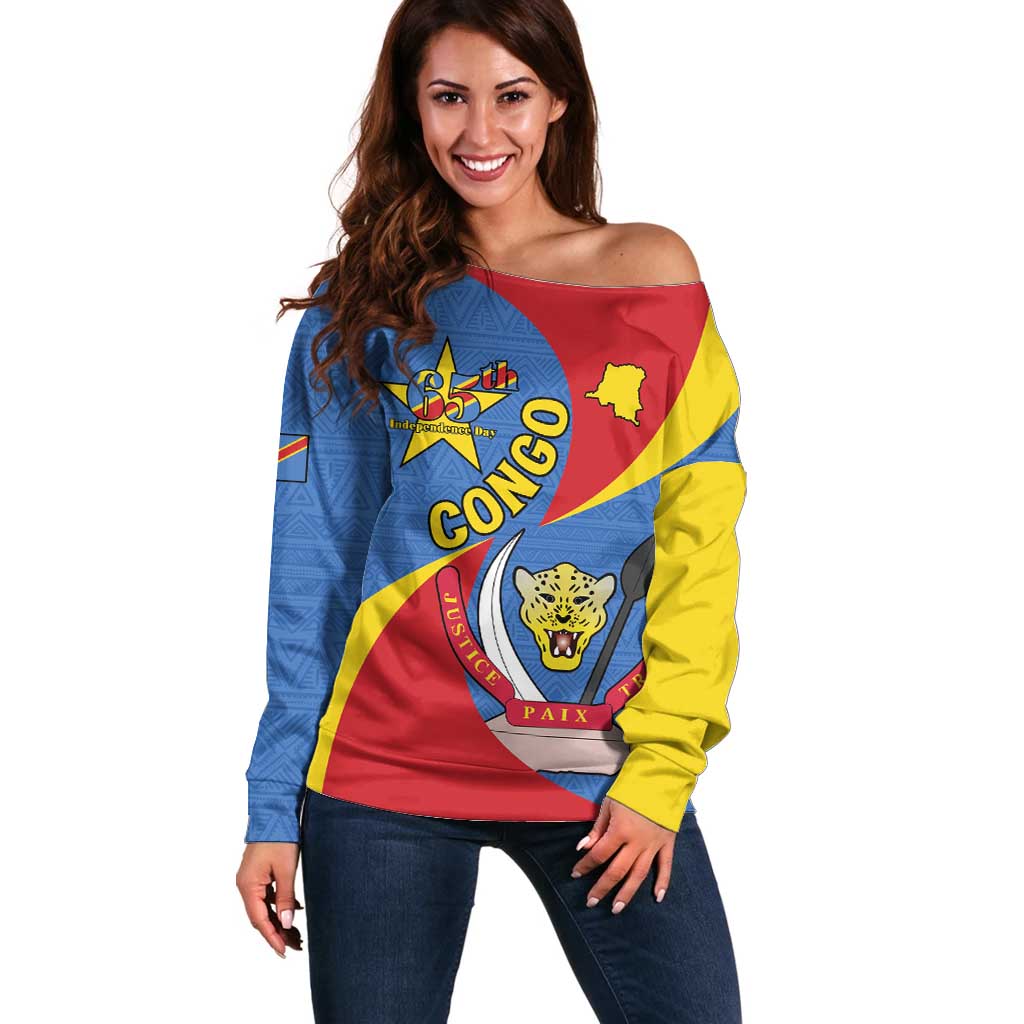 Congo-Kinshasa Off Shoulder Sweater 65th Anniversary Of Independence