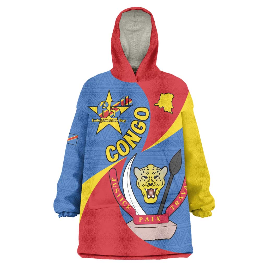 Congo-Kinshasa Wearable Blanket Hoodie 65th Anniversary Of Independence