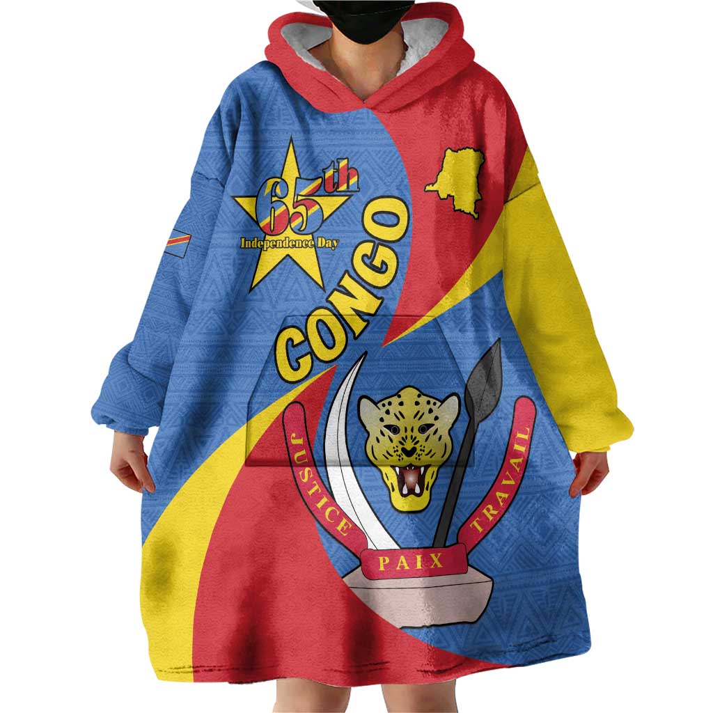 Congo-Kinshasa Wearable Blanket Hoodie 65th Anniversary Of Independence