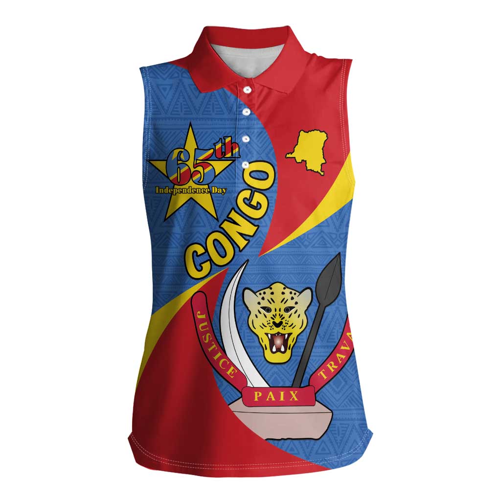 Congo-Kinshasa Women Sleeveless Polo Shirt 65th Anniversary Of Independence