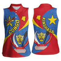 Congo-Kinshasa Women Sleeveless Polo Shirt 65th Anniversary Of Independence