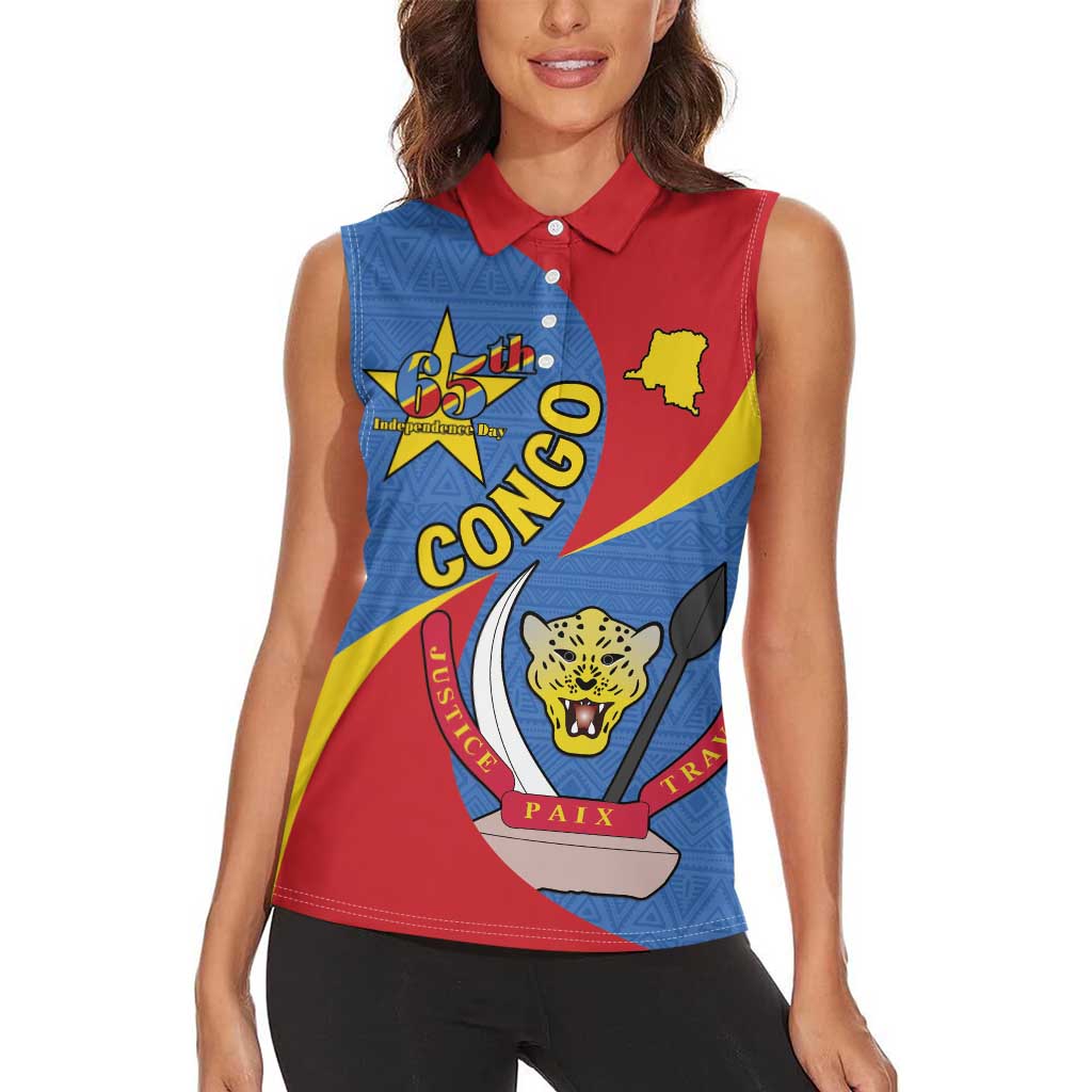Congo-Kinshasa Women Sleeveless Polo Shirt 65th Anniversary Of Independence