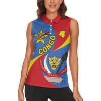 Congo-Kinshasa Women Sleeveless Polo Shirt 65th Anniversary Of Independence