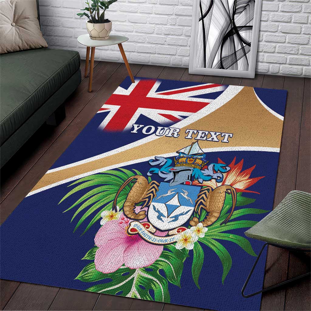 Personalized Tristan da Cunha Area Rug Coat Of Arms - Flag Style