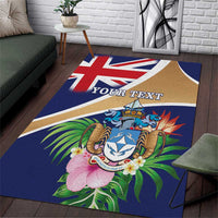 Personalized Tristan da Cunha Area Rug Coat Of Arms - Flag Style
