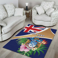 Personalized Tristan da Cunha Area Rug Coat Of Arms - Flag Style