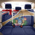 Personalized Tristan da Cunha Back Car Seat Cover Coat Of Arms - Flag Style