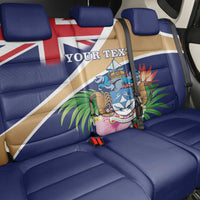 Personalized Tristan da Cunha Back Car Seat Cover Coat Of Arms - Flag Style