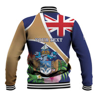 Personalized Tristan da Cunha Baseball Jacket Coat Of Arms - Flag Style
