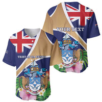 Personalized Tristan da Cunha Baseball Jersey Coat Of Arms - Flag Style