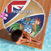 Personalized Tristan da Cunha Beach Blanket Coat Of Arms - Flag Style