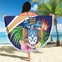 Personalized Tristan da Cunha Beach Blanket Coat Of Arms - Flag Style