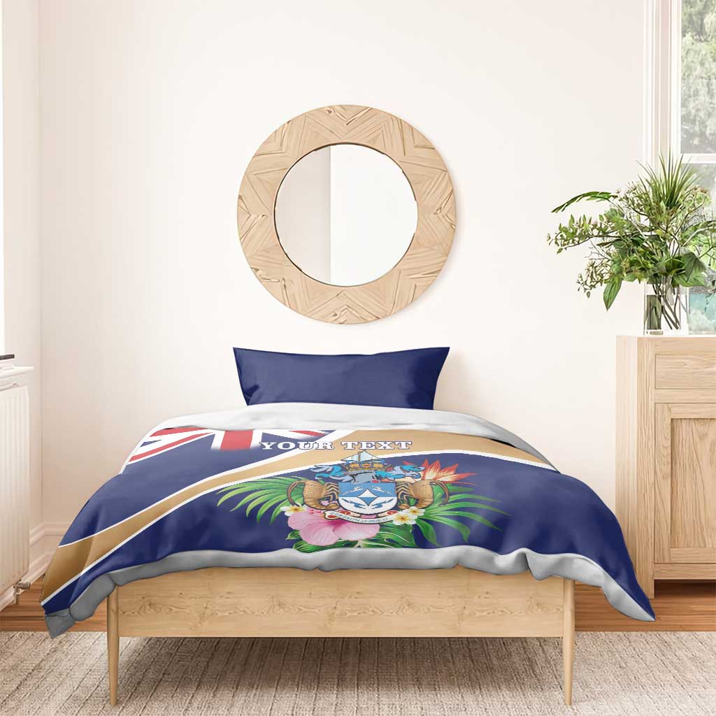 Personalized Tristan da Cunha Bedding Set Coat Of Arms - Flag Style