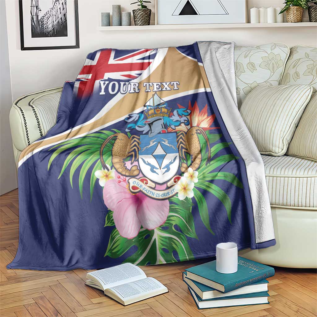 Personalized Tristan da Cunha Blanket Coat Of Arms - Flag Style