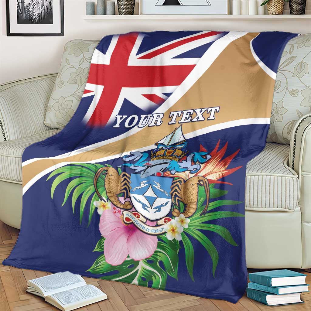Personalized Tristan da Cunha Blanket Coat Of Arms - Flag Style