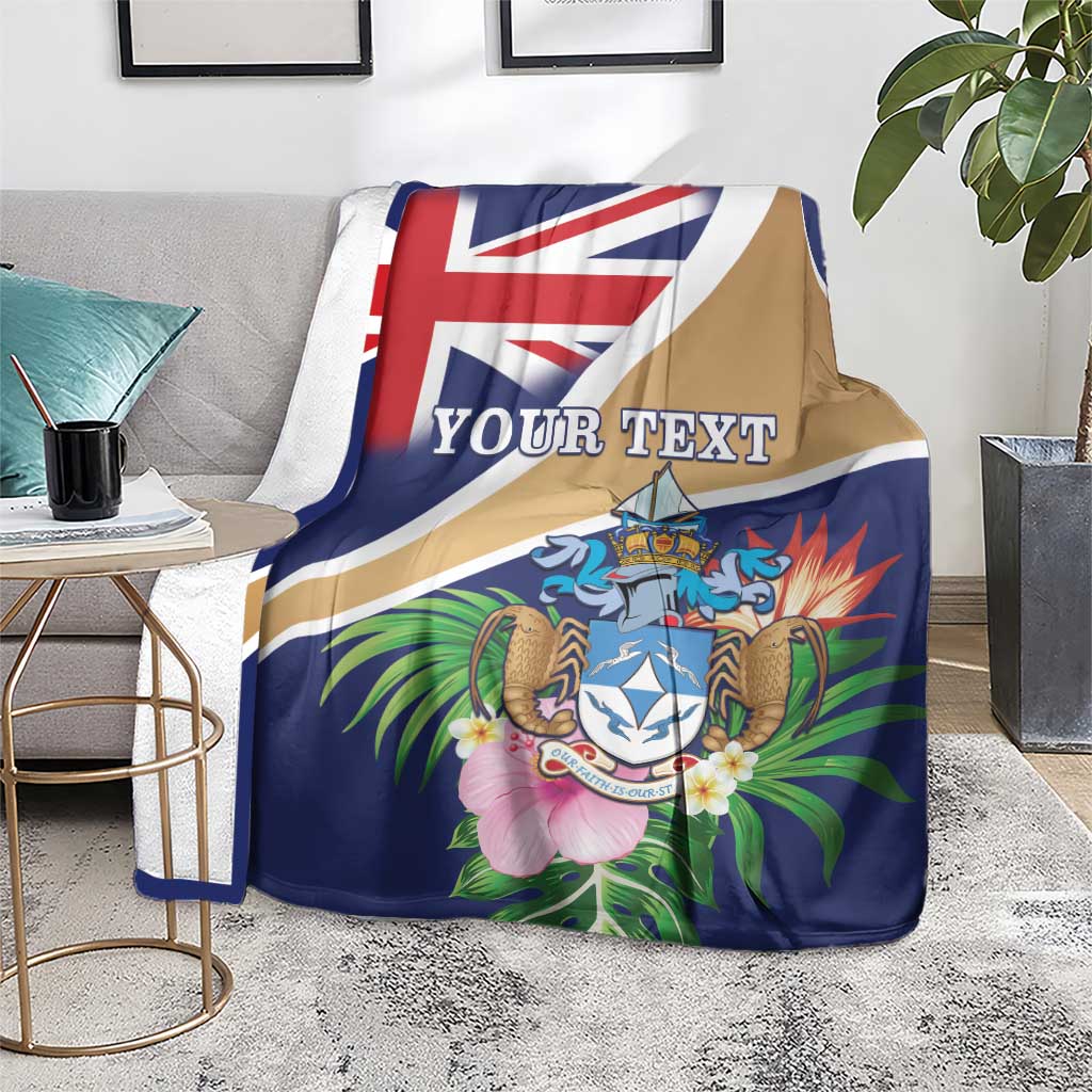 Personalized Tristan da Cunha Blanket Coat Of Arms - Flag Style